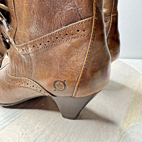 Born Brown Bittersweet Ankle Leather Boots US Size 6 - Picture 4 of 11